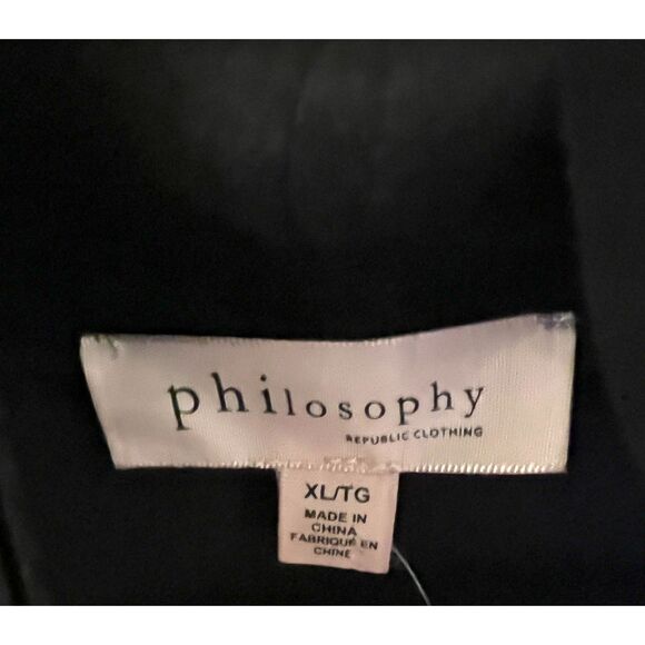 Philosophy Republic Black Faux Suede Moto Jacket Women’s XL Asymmetrical Zip NWT - Picture 3 of 5